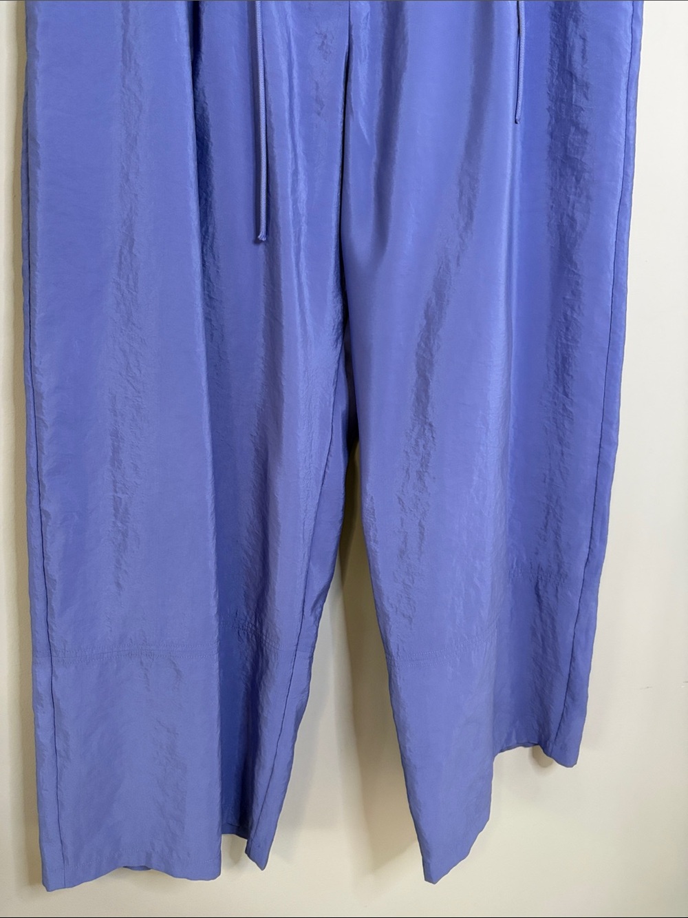 Anthropologie Maeve Seamed Wide Leg Track Pants Purple Pockets Sz XL - Picture 7 of 12